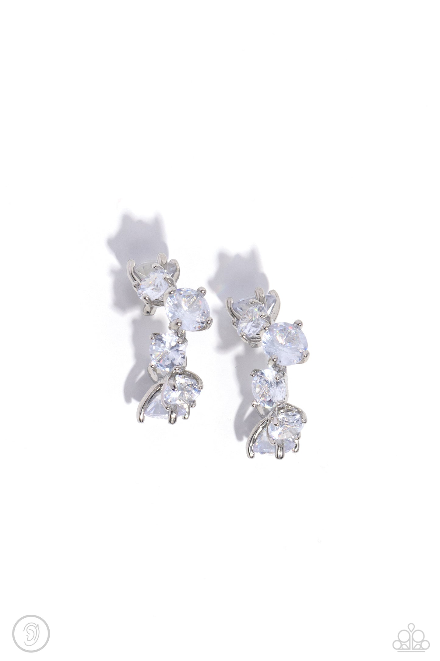 Breathtaking Blend White Ear Cuff - Jewelry by Bretta