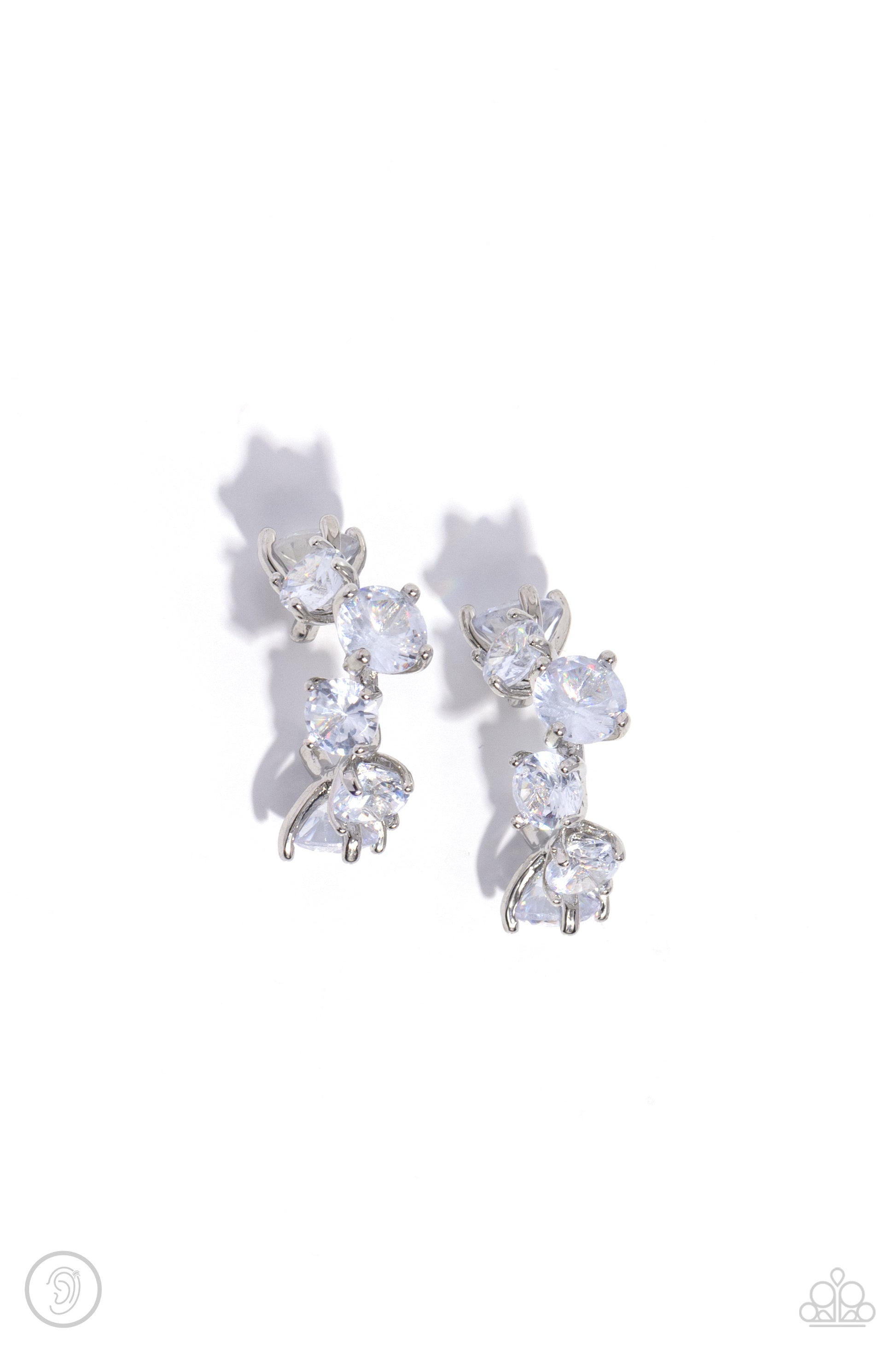 Breathtaking Blend White Ear Cuff - Jewelry by Bretta