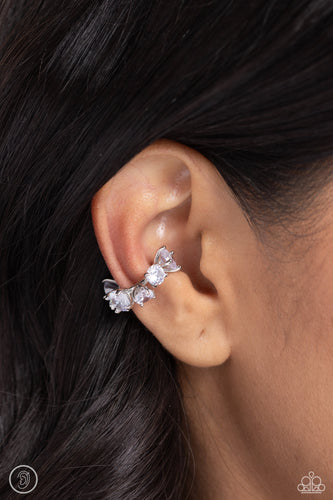 Breathtaking Blend White Ear Cuff - Jewelry by Bretta