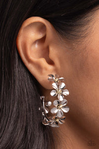 Floral Flamenco Silver flower Hoop Earrings - Jewelry by Bretta
