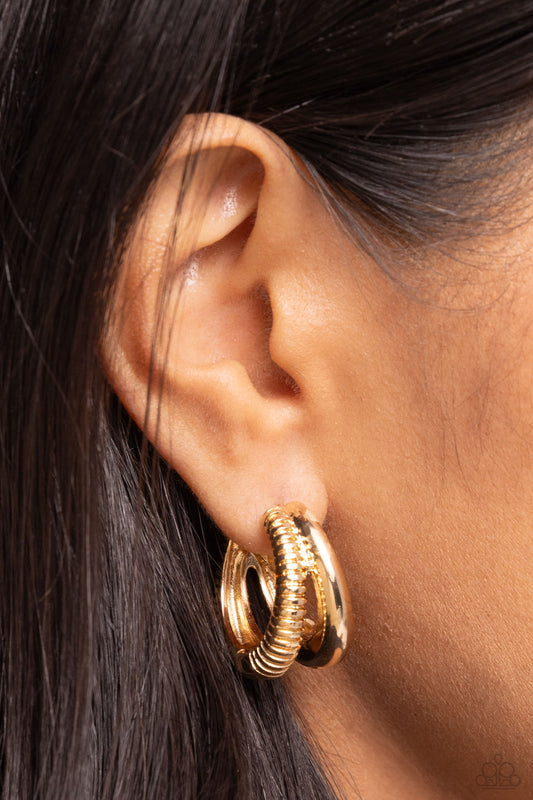 Textured Tremolo Gold Earrings - Jewelry by Bretta