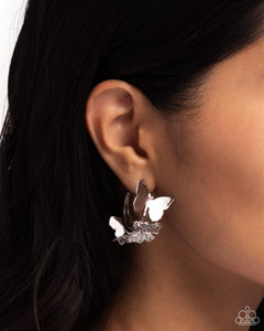 No WINGS Attached Silver Hoop Butterfly Earrings - Jewelry by Bretta