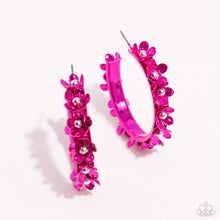 Fashionable Flower Crown Pink Flower Hoop Earrings - Jewelry by Bretta