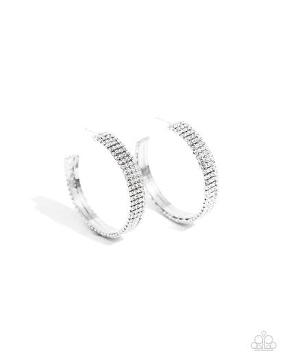 Stacked Symmetry White Rhinestone Hoop Earrings - Jewelry by Bretta