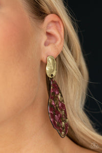 Paparazzi Accessories-Fish Out of Water - Brass Earrings