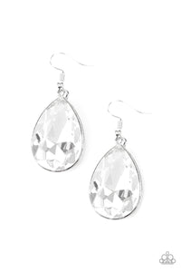 Paparazzi Accessories-Limo Ride - White Earrings