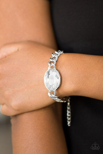  Paparazzi Accessories-Luxury Lush - White Bracelet