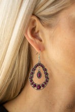 Paparazzi Accessories-Malibu Mardi Gras - Purple Earrings
