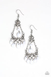 Paparazzi Accessories Malibu Sunset - White Earrings - jewelrybybretta