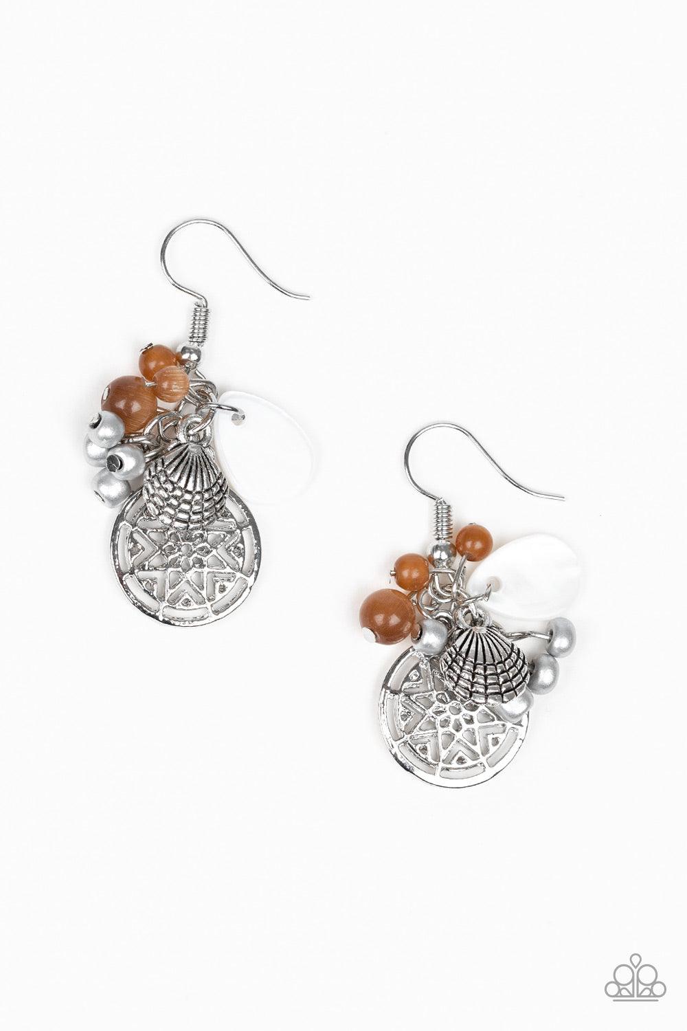 Paparazzi Accessories- Ocean Oracle - Brown Earrings - jewelrybybretta