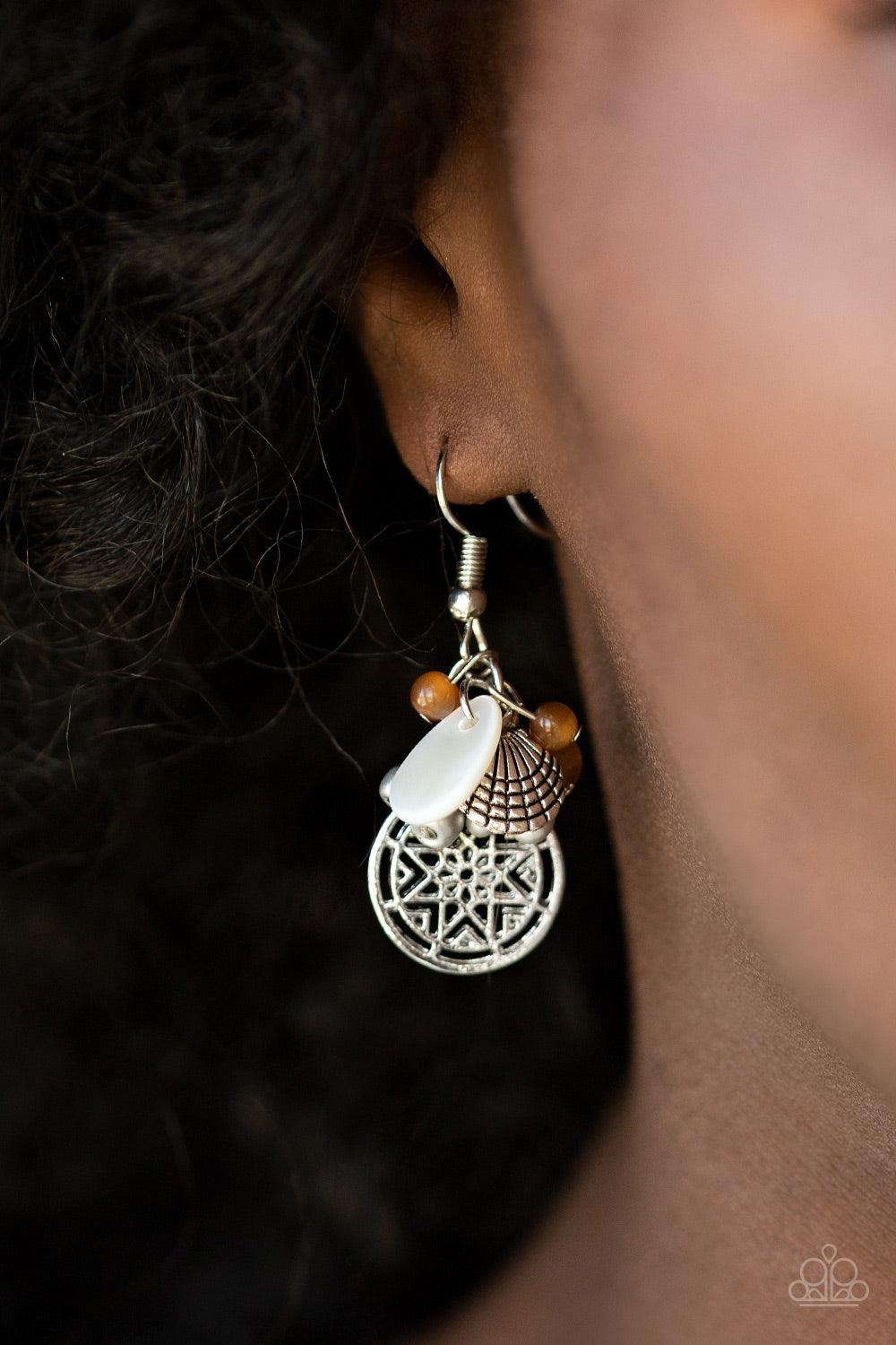 Paparazzi Accessories- Ocean Oracle - Brown Earrings - jewelrybybretta