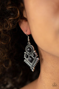 Paparazzi Accessories So Sonoran - Black Earrings - jewelrybybretta