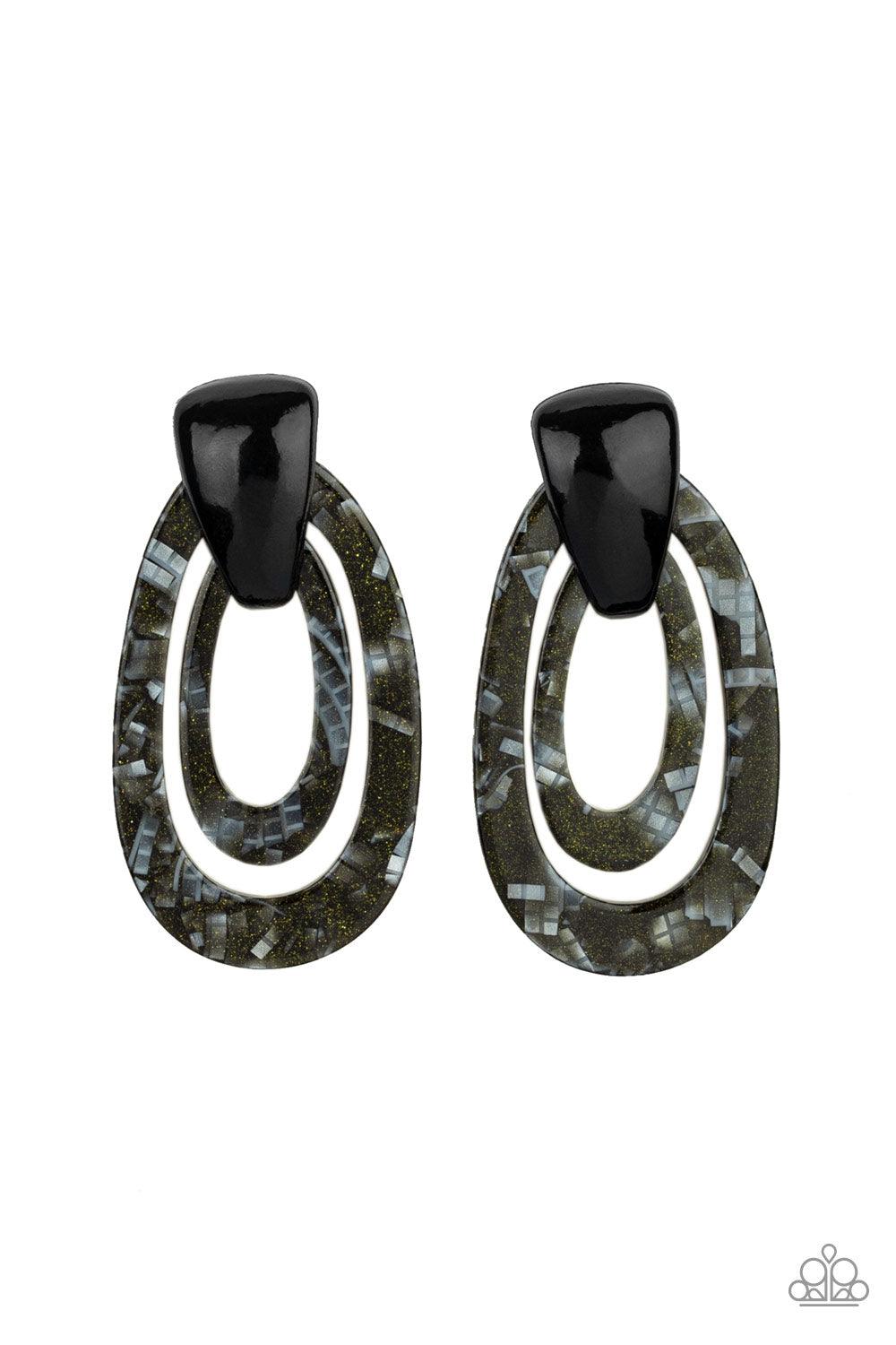 Paparazzi Accessories-The HAUTE Zone - Black Earrings
