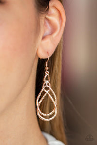 Paparazzi Accessories- Twisted Elegance - Rose Gold Earrings - jewelrybybretta