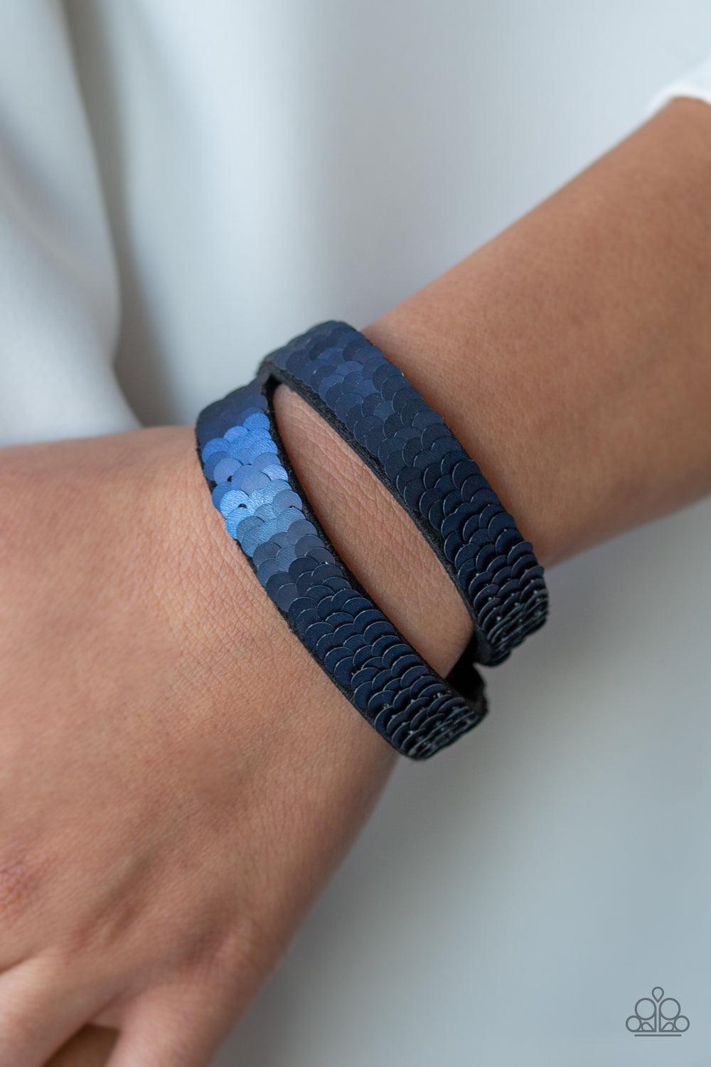 Under The SEQUINS Blue Wrap Bracelet - Jewelry by Bretta