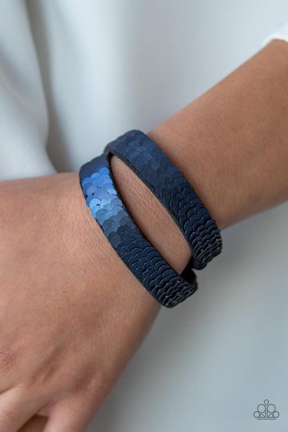 Under The SEQUINS Blue Wrap Bracelet - Jewelry by Bretta