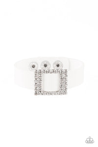 Paparazzi Accessories-Diamond Diva - White Bracelet - jewelrybybretta