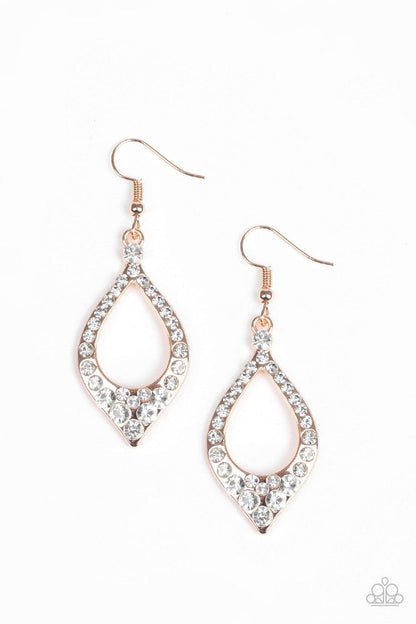 Paparazzi Accessories Finest First Lady - Rose Gold Earrings - jewelrybybretta