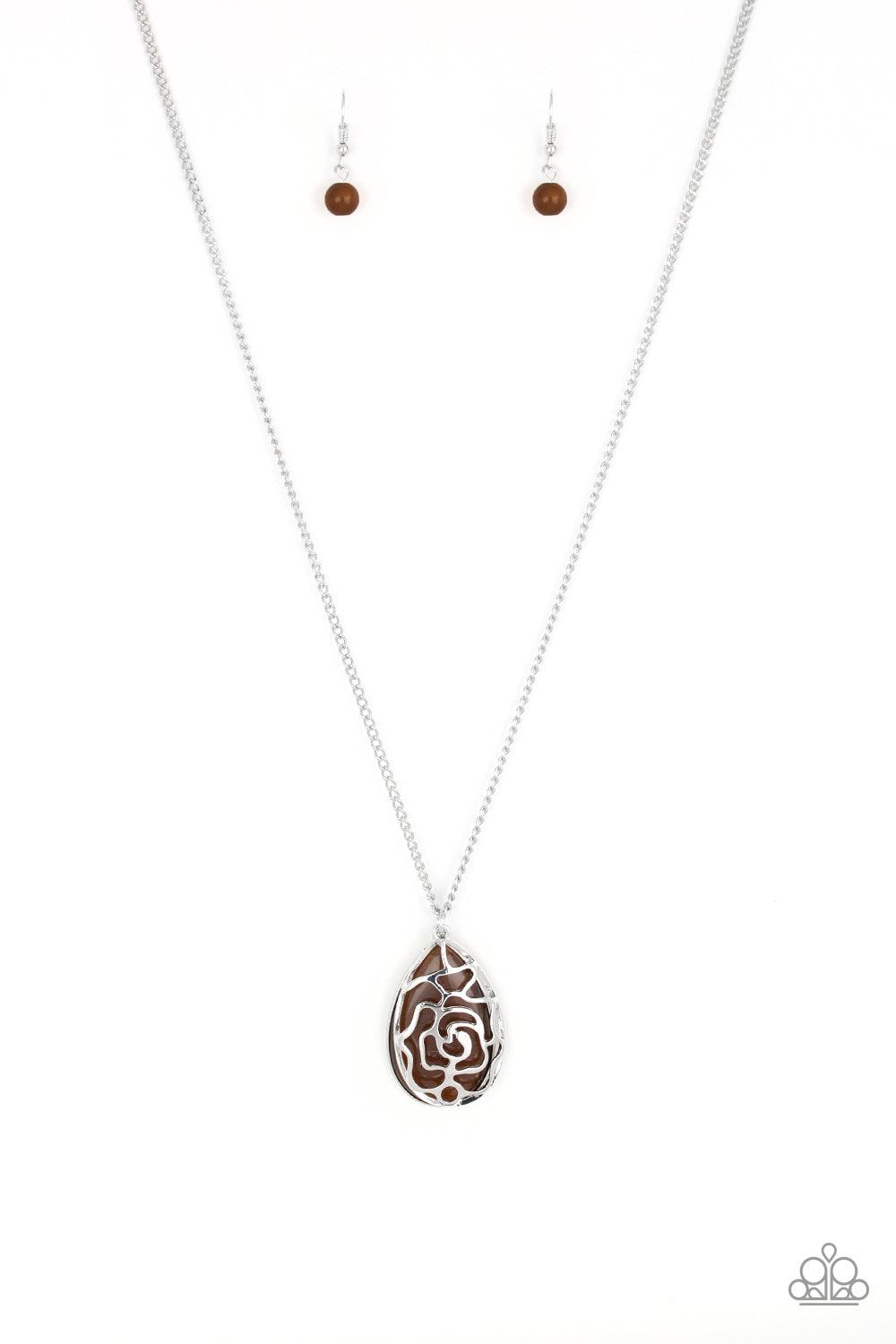 Paparazzi Accessories Gleaming Gardens - Brown Necklace - jewelrybybretta