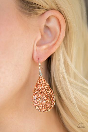 Paparazzi Accessories-Indie Idol - Orange Earrings 