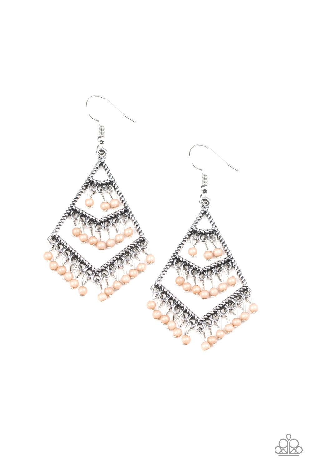 Paparazzi Accessories-Kite Race - Brown Earrings - jewelrybybretta