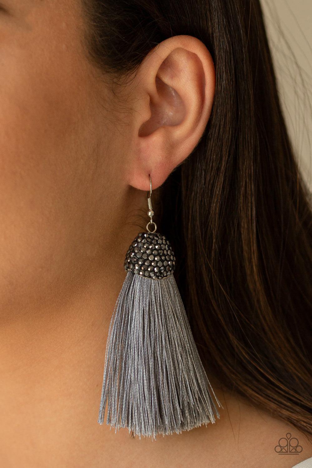 Paparazzi Accessories-Razzle Riot - Silver Earrings