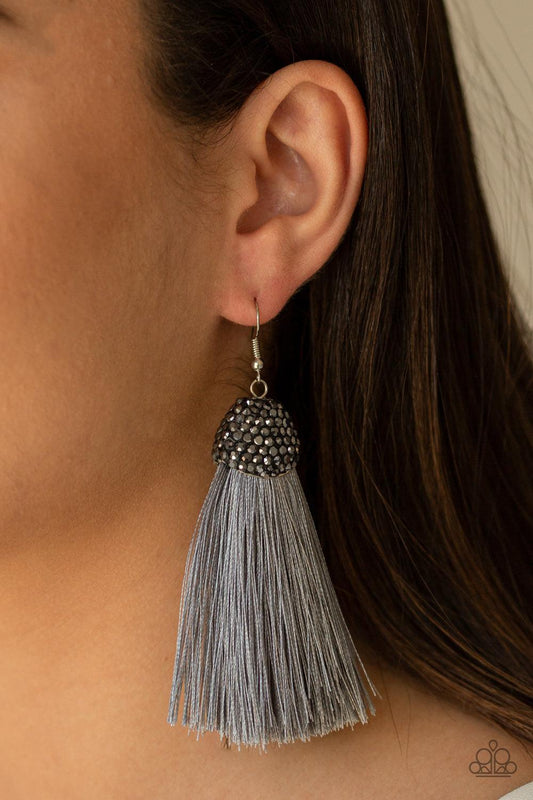 Paparazzi Accessories-Razzle Riot - Silver Earrings