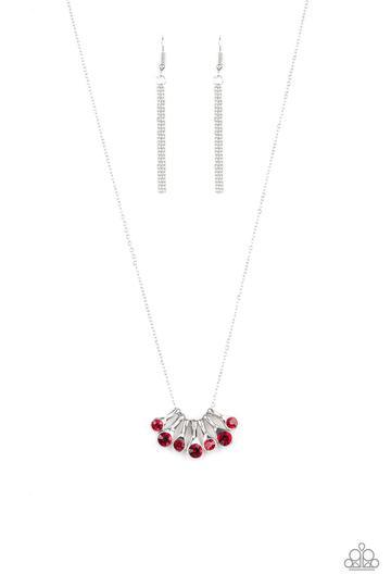 Slide into Shimmer - Red Necklace