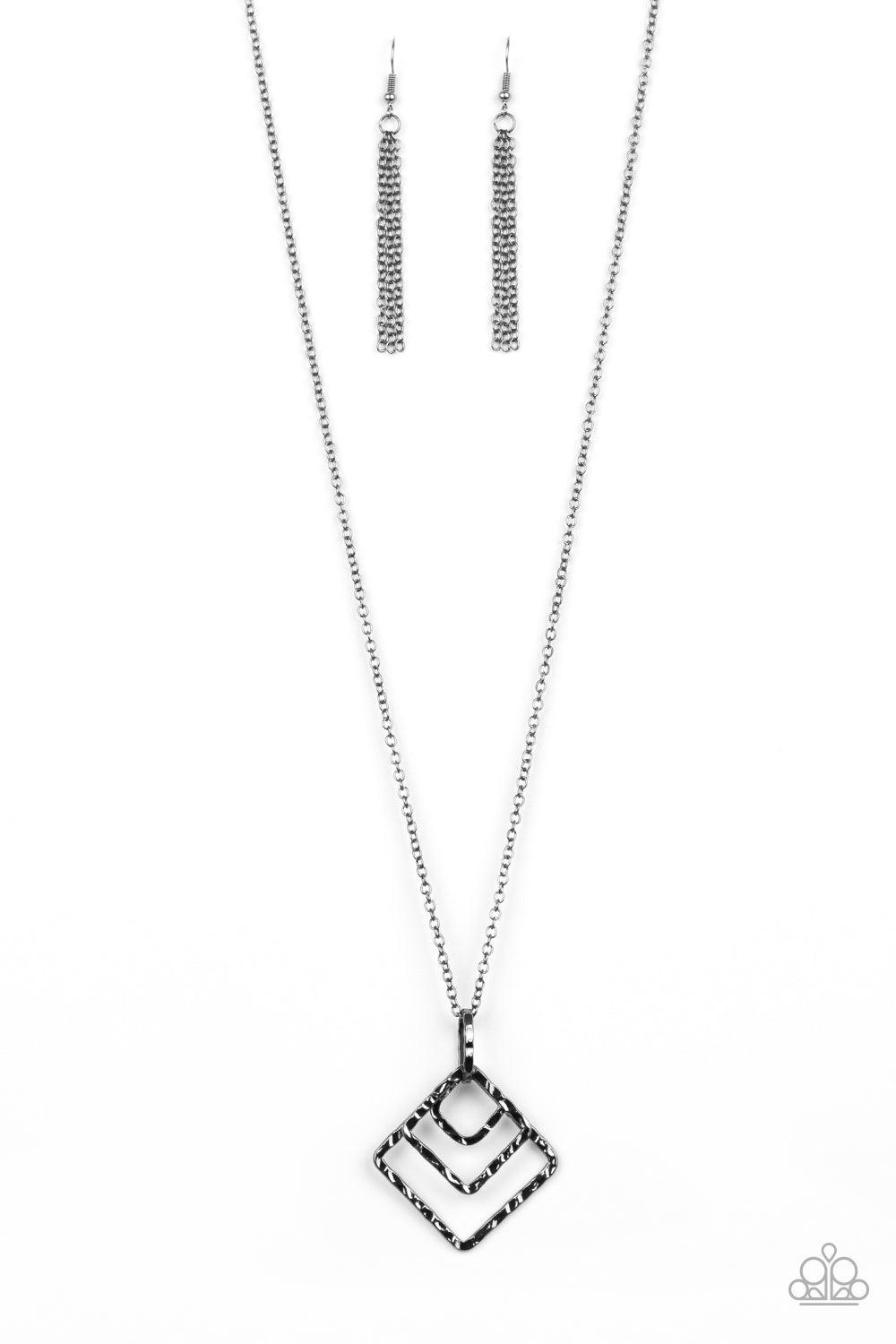 Paparazzi Accessories-Square It Up - Black Necklace