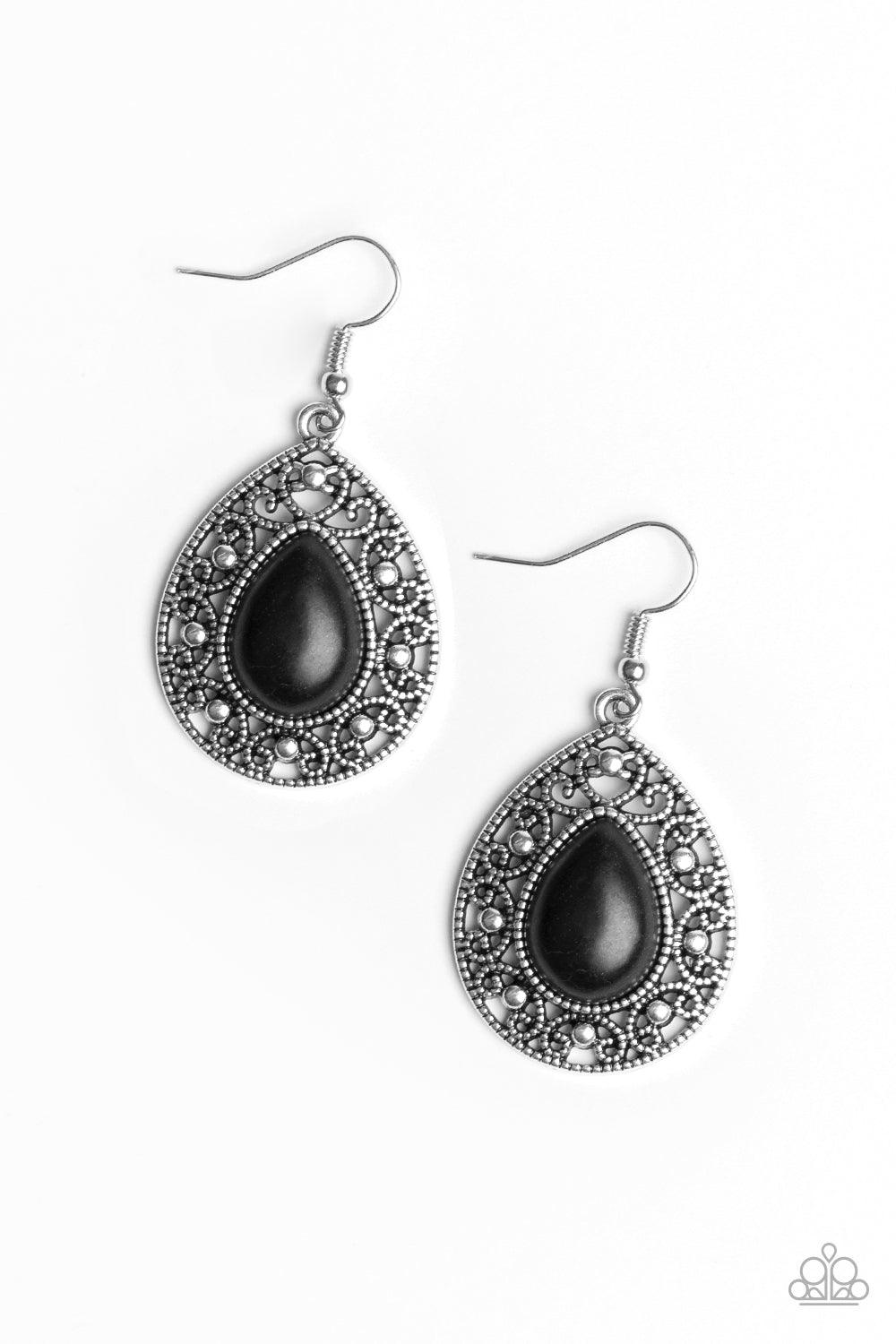 Black and silver 2024 earrings paparazzi