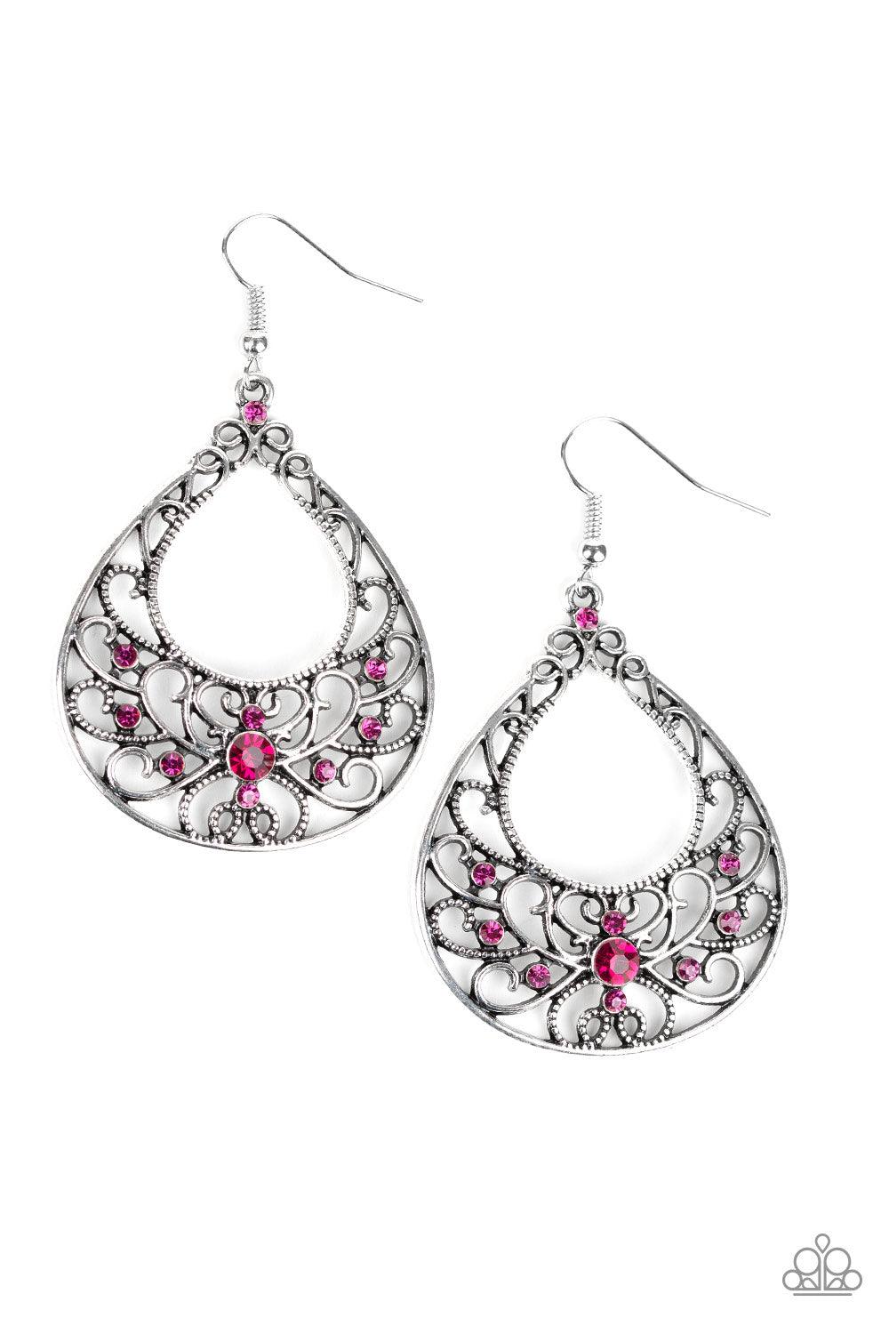 Paparazzi Accessories-Vine Shine - Pink Earrings - jewelrybybretta
