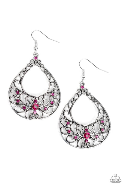 Paparazzi Accessories-Vine Shine - Pink Earrings - jewelrybybretta