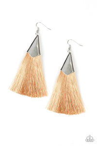 Paparazzi Accessories-In Full PLUME - Brown Earrings