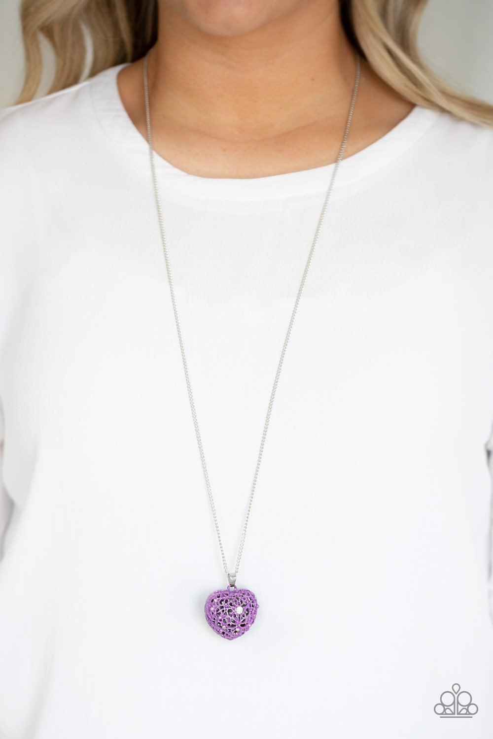 Paparazzzi Acceessories-Love Is All Around - Purple Necklace - jewelrybybretta