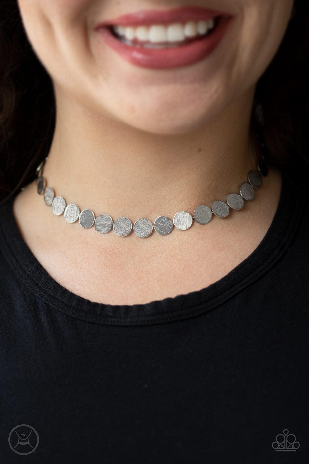 Paparazzi Accessories-Spot Check - Silver Choker Necklace - jewelrybybretta