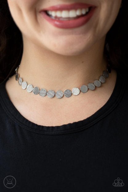 Paparazzi Accessories-Spot Check - Silver Choker Necklace - jewelrybybretta