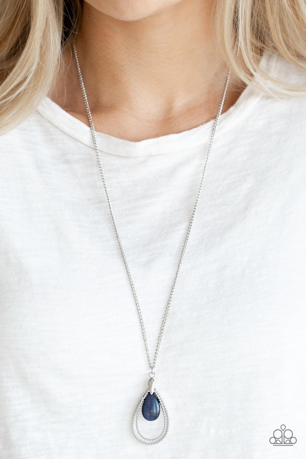 Paparazzi Accessories-Teardrop Tranquility - Blue Necklace