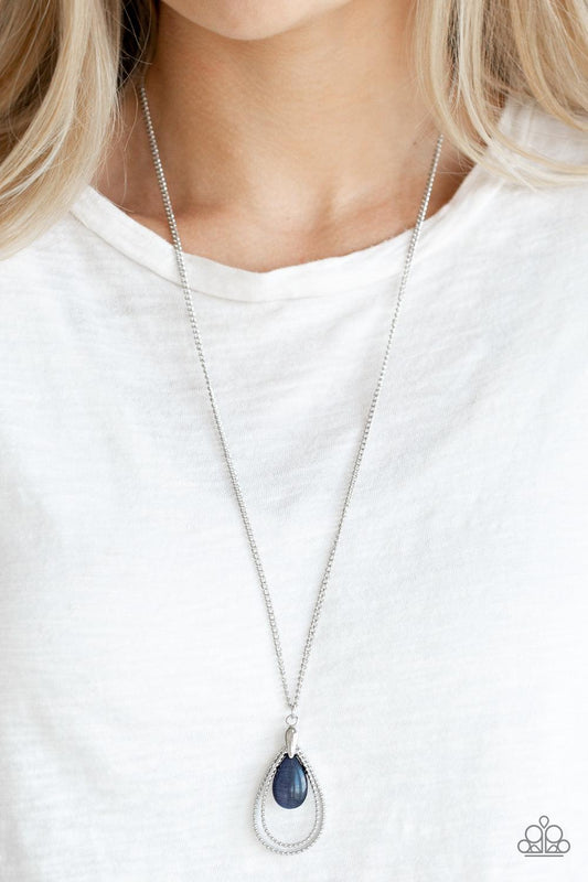 Paparazzi Accessories-Teardrop Tranquility - Blue Necklace