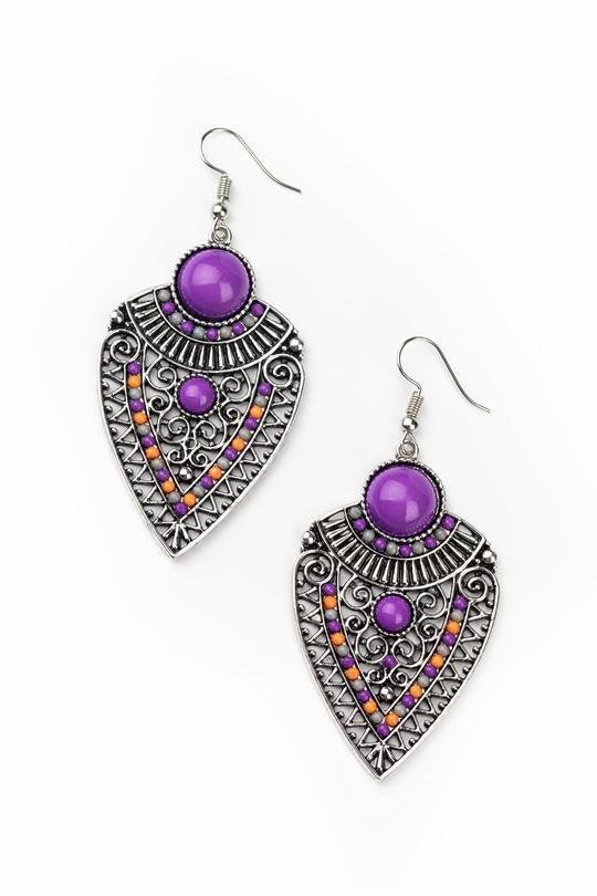 Paparazzi- Tribal Territory - Purple Earrings