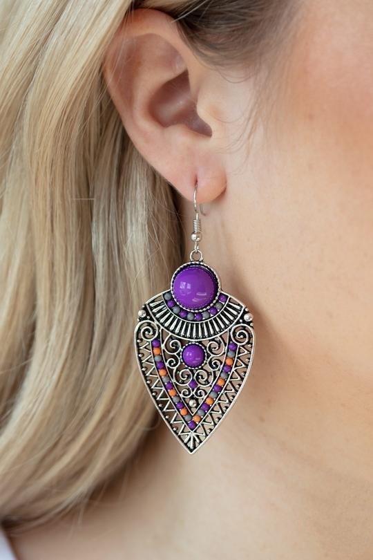 Paparazzi- Tribal Territory - Purple Earrings