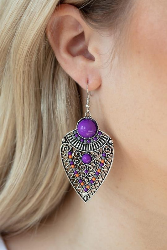 Paparazzi- Tribal Territory - Purple Earrings