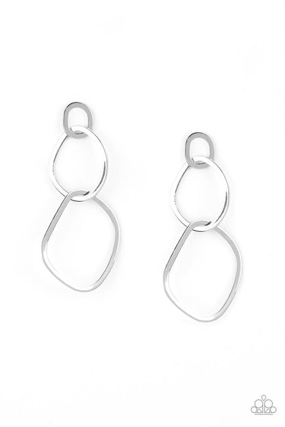 Paparazzi Accessories-Twisted Trio - Silver Earrings - jewelrybybretta