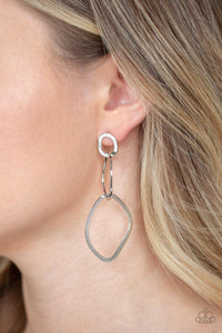 Paparazzi Accessories-Twisted Trio - Silver Earrings - jewelrybybretta