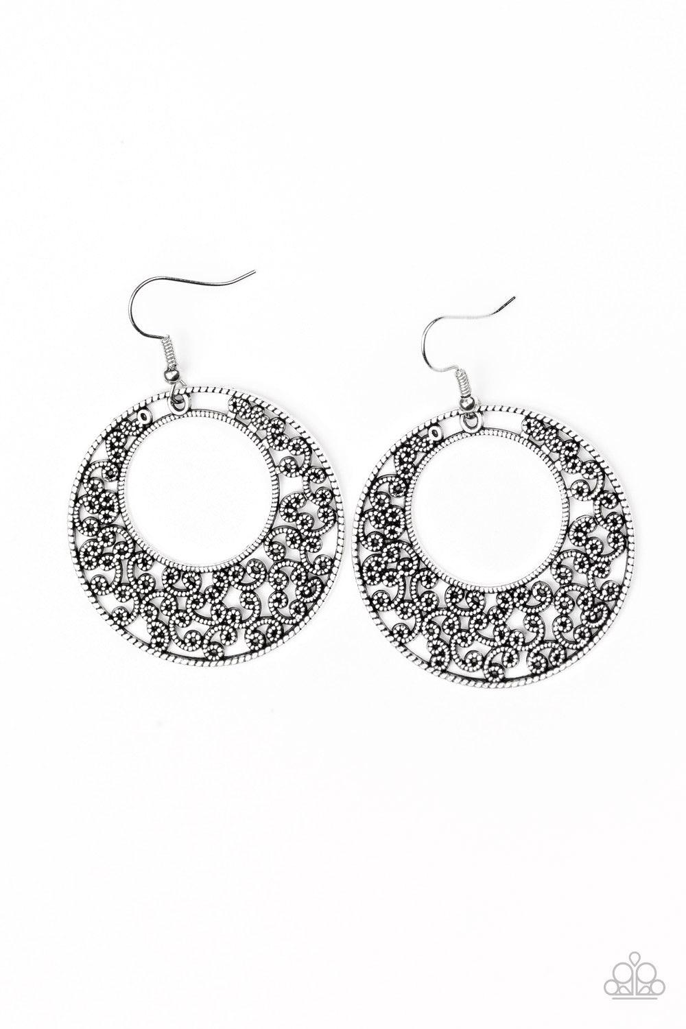 Paparazzi Accessories-Wistfully Winchester - Silver Earrings - jewelrybybretta