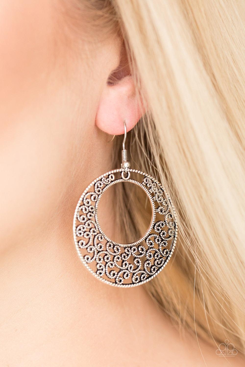 Paparazzi Accessories-Wistfully Winchester - Silver Earrings - jewelrybybretta