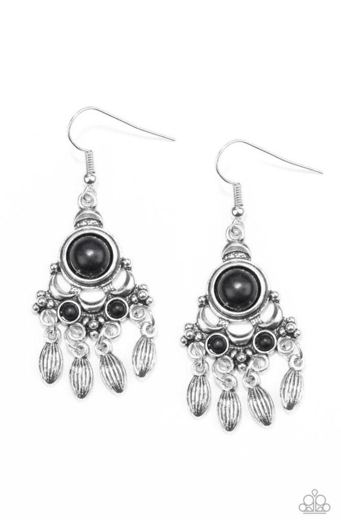 Paparazzi Accessories ~ No Place Like HOMESTEAD - Black Earrings