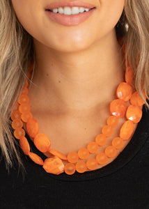 Arctic Art Orange Necklace - Jewelry By Bretta