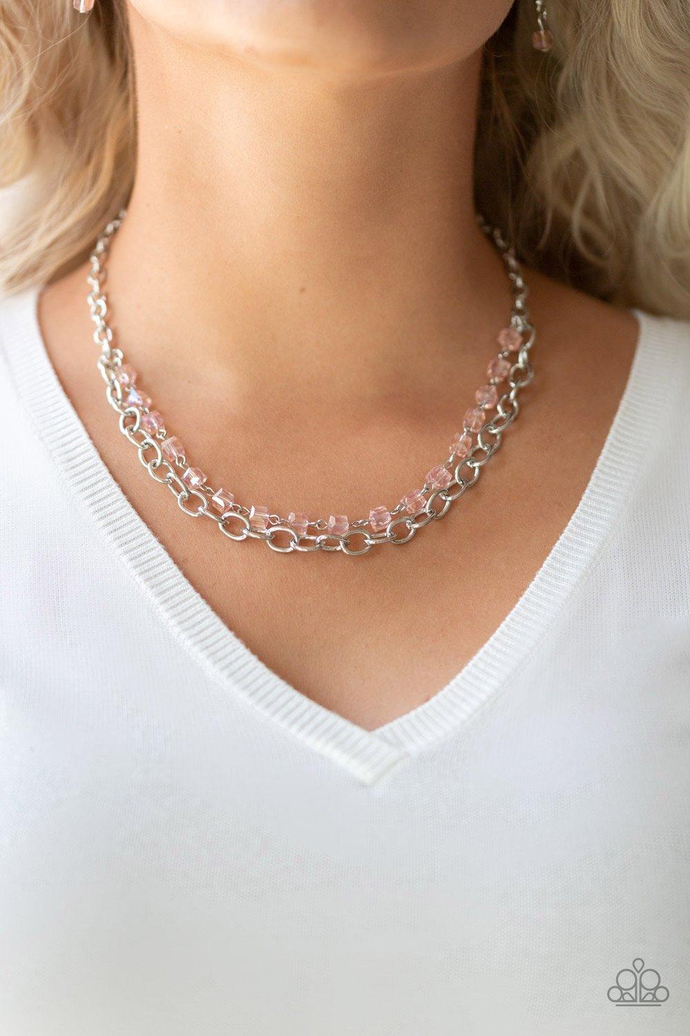 Paparazzi Accessories-Block Party Princess - Pink Necklace