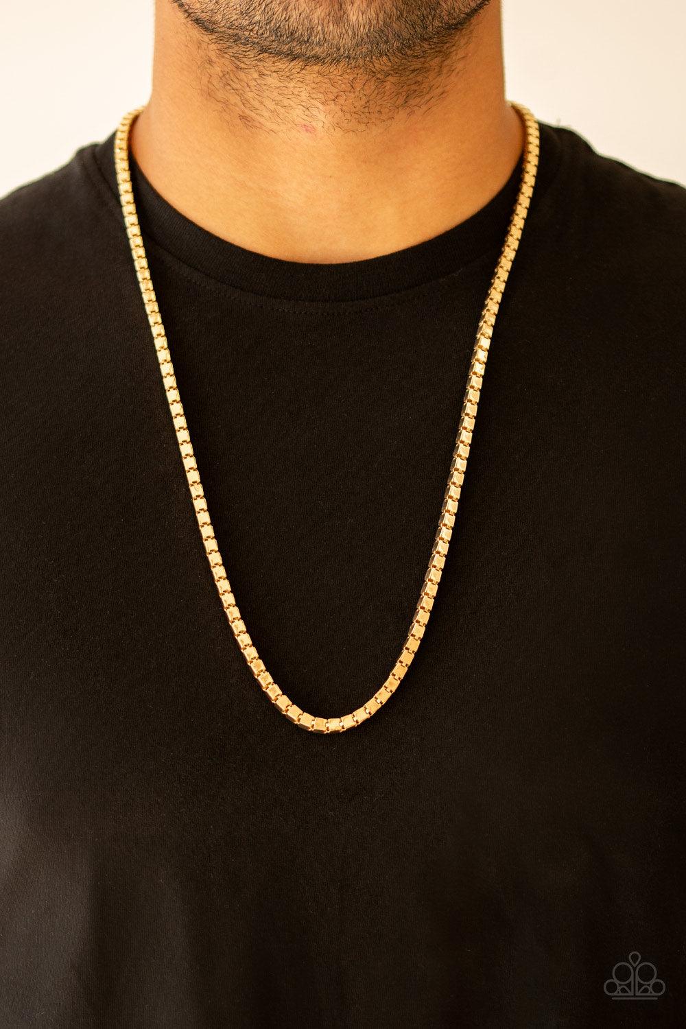 Paparazzi Accessories-Boxed In - Gold Necklace