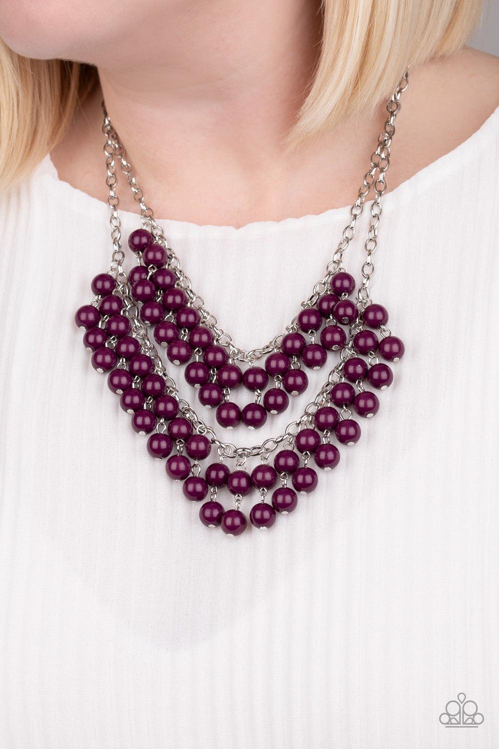 Paparazzi Accessories-Bubbly Boardwalk - Purple Necklace